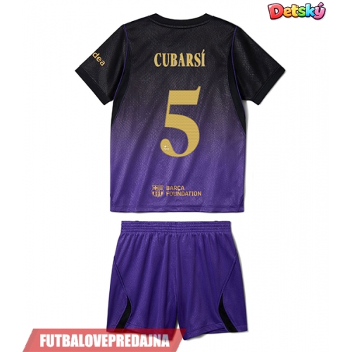 Lacne Dětský Futbalové dres Barcelona Pau Cubarsi #5 2026-27 Krátky Rukáv - Preč (+ trenírky)